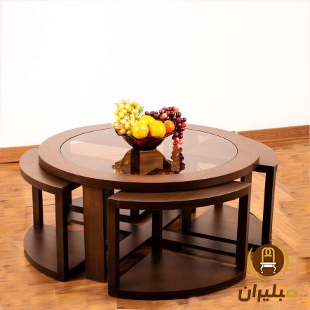 میز جلو مبلی چوبی، گرد بهتره یا مربع؟